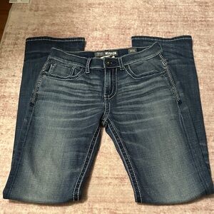 BKE Mens Bootcut Jeans - Dark Blue Wash